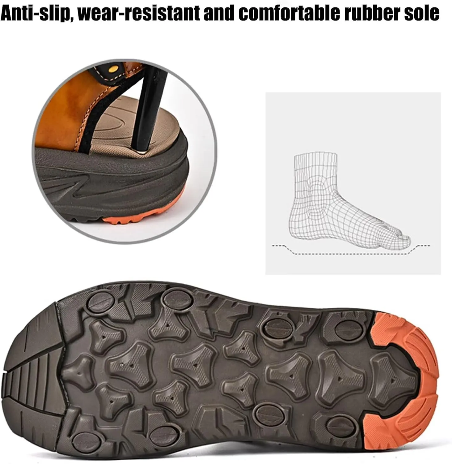 Men's Hiking Trekking Walking Sandals Comfortable Outdoor Breathable Water Shoes Closed Toe Sports Sandals