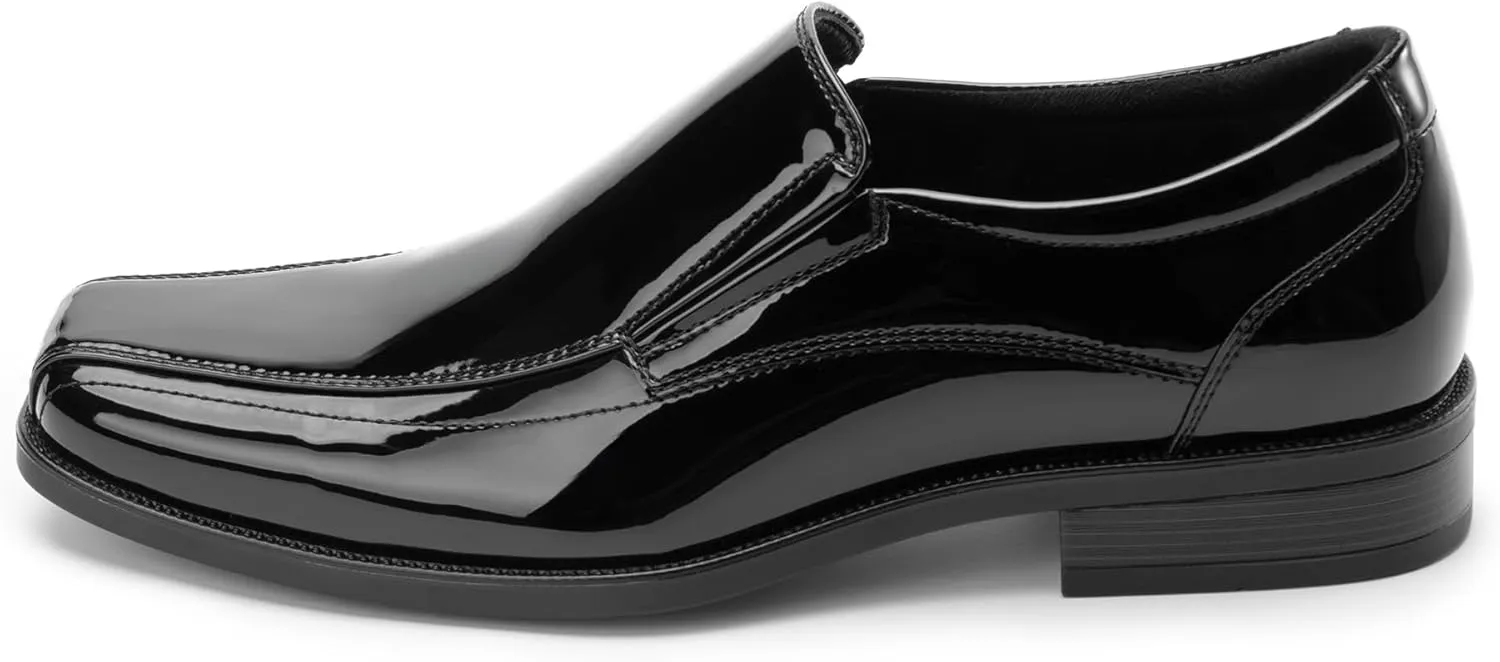 Mens Loafers Slip on Formal Dress Shoes, Microfiber Lined, Square Toe for Work and Casual, Business Oxford Style