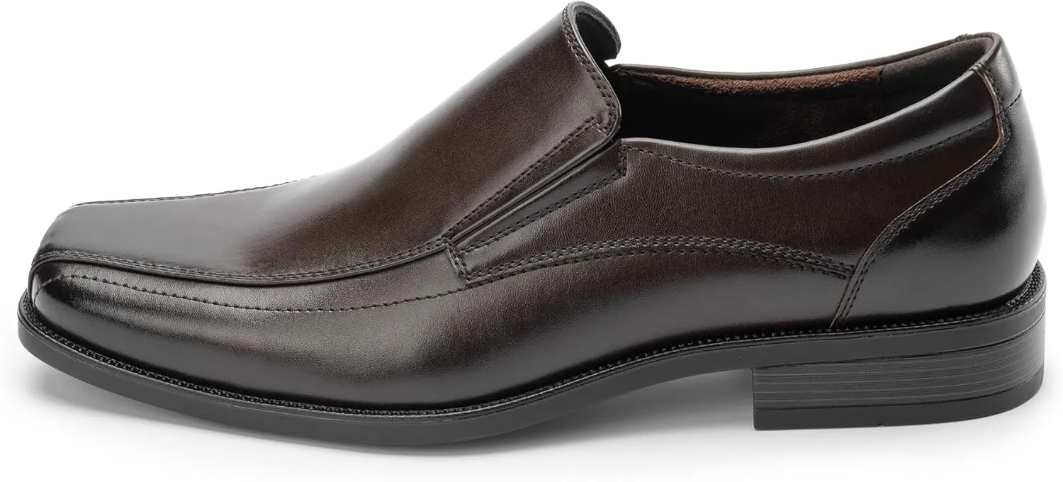 Mens Loafers Slip on Formal Dress Shoes, Microfiber Lined, Square Toe for Work and Casual, Business Oxford Style