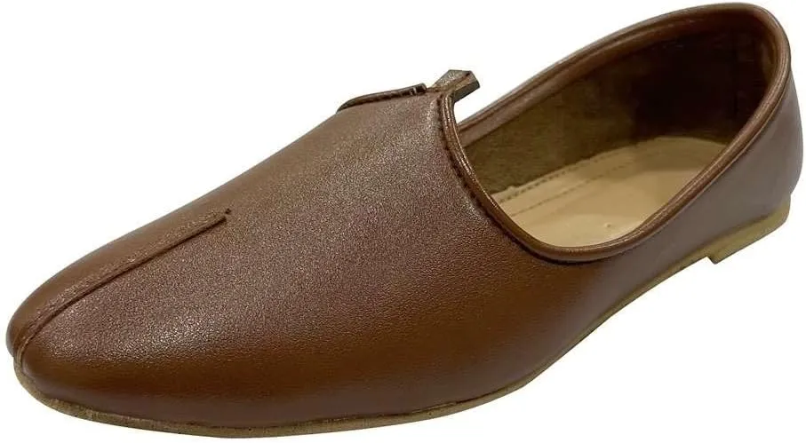 Men's Punjabi Jutti Durable and Comfortable Indian Wedding Shoes, Classic Ethnic Footwear Mojari Loafers for Men