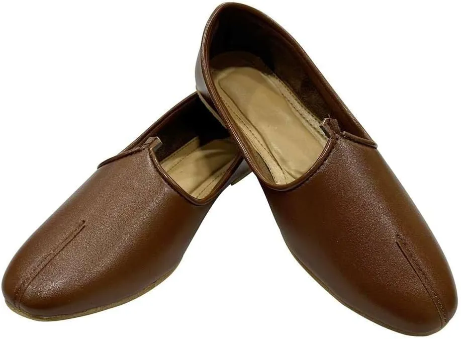 Men's Punjabi Jutti Durable and Comfortable Indian Wedding Shoes, Classic Ethnic Footwear Mojari Loafers for Men