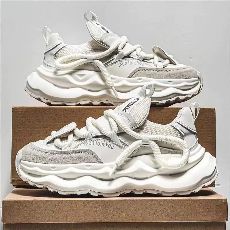 Men's Retro Chunky Comfortable Sneakers Stylish Preppy Design - Casual Plus Size