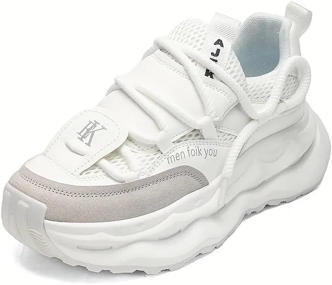 Men's Retro Chunky Comfortable Sneakers Stylish Preppy Design - Casual Plus Size
