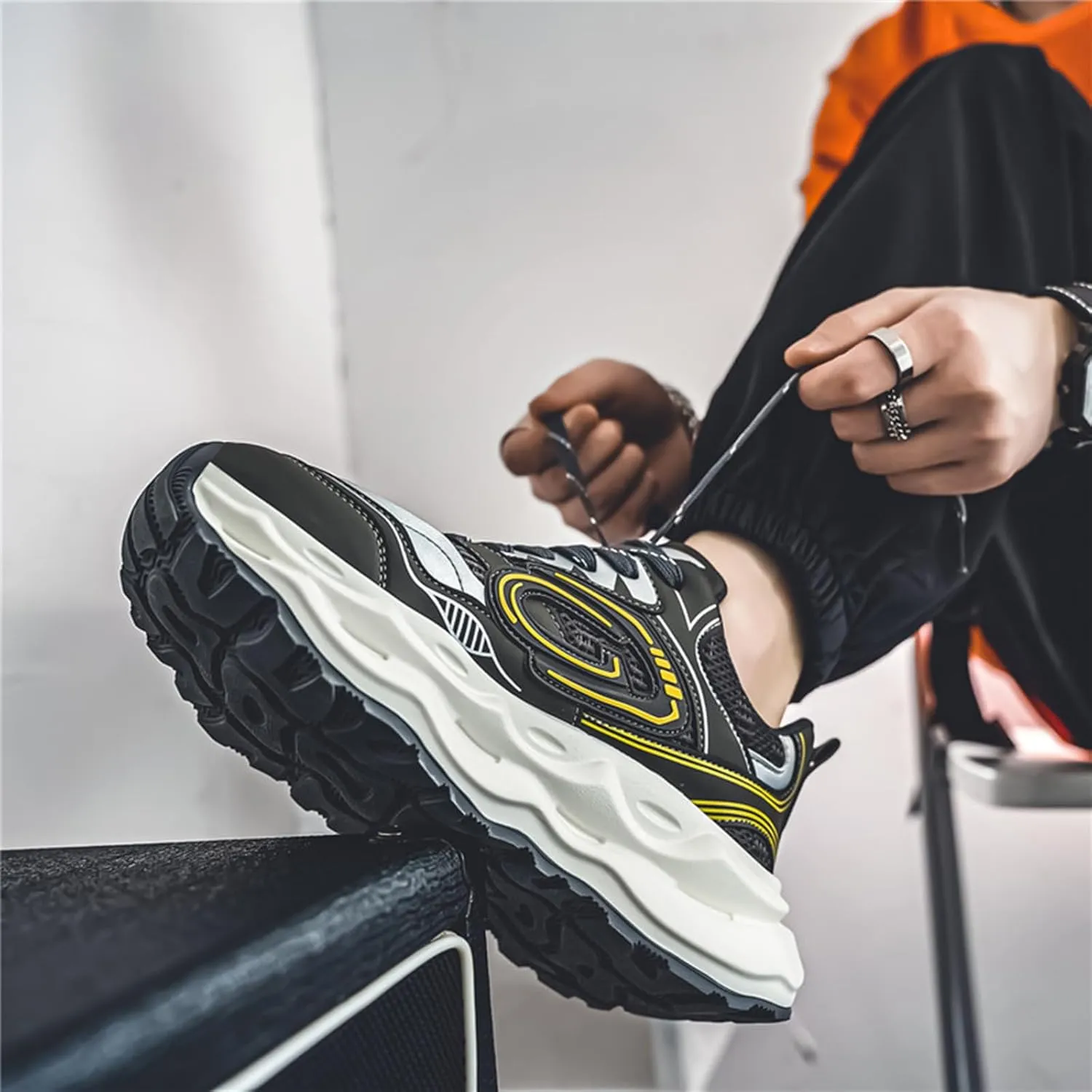 Mens Running Shoes Tennis Walking Shoes Chunky Sneakers Workout Casual Athletic Shoes