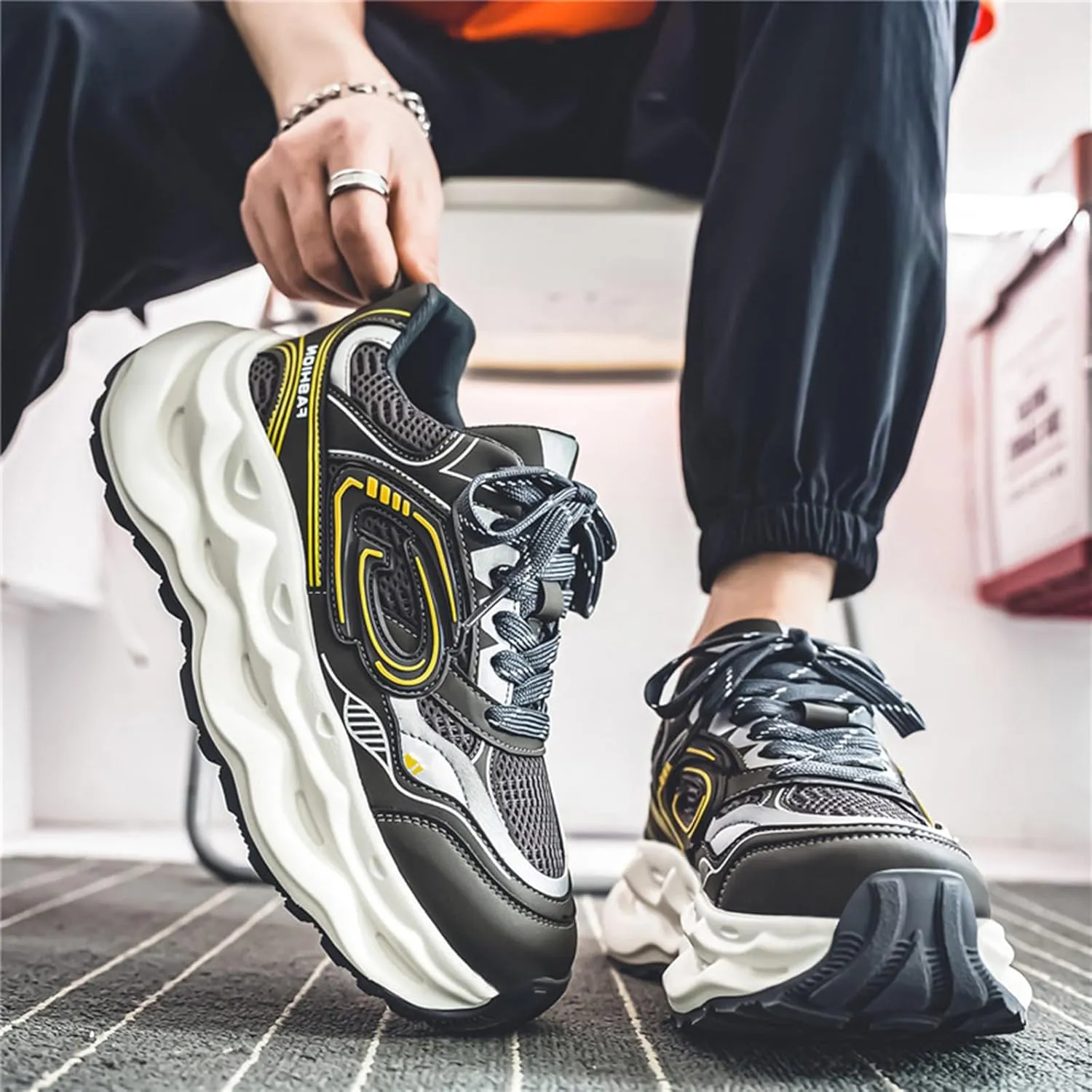 Mens Running Shoes Tennis Walking Shoes Chunky Sneakers Workout Casual Athletic Shoes