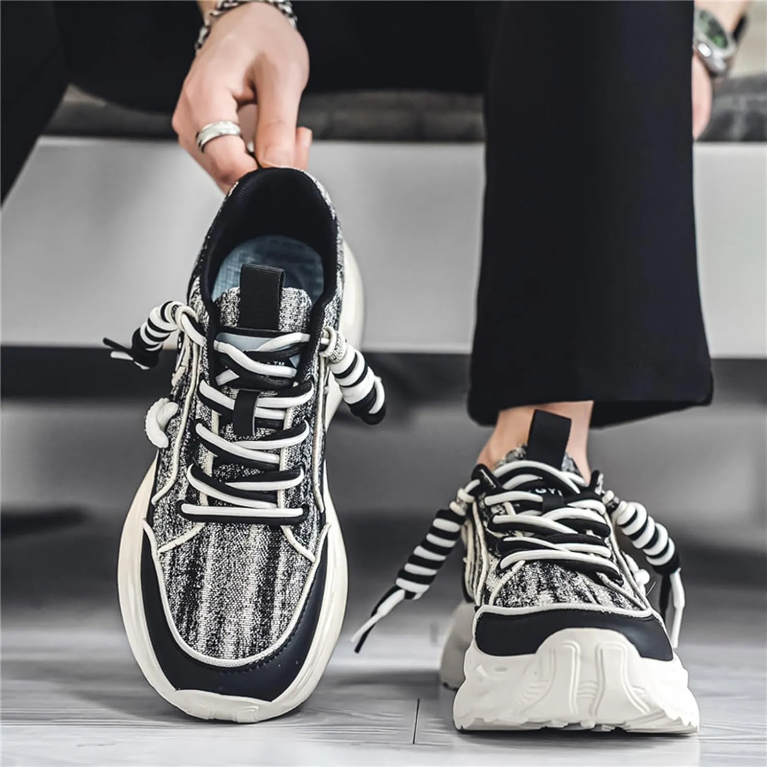 Mens Running Shoes Tennis Walking Shoes Chunky Sneakers Workout Casual Athletic Shoes