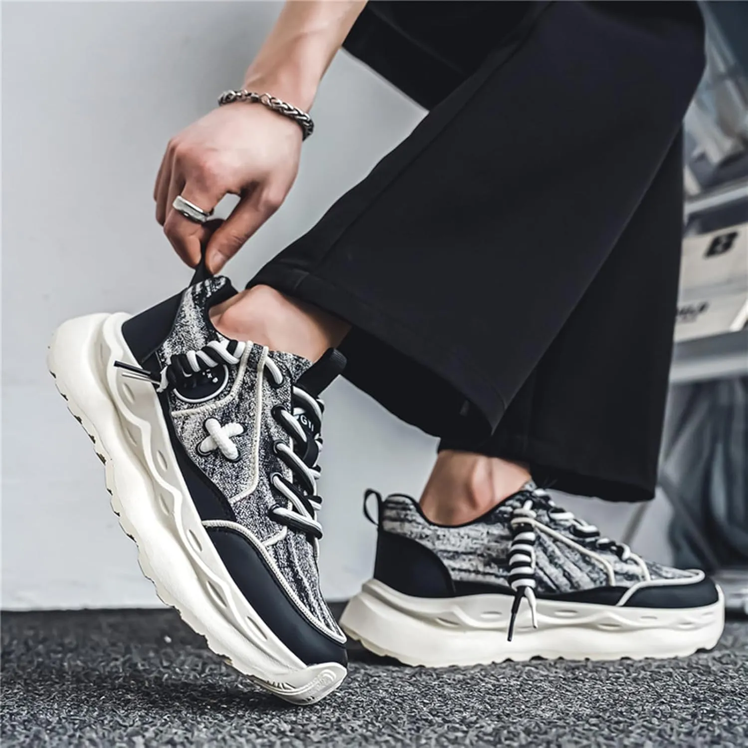 Mens Running Shoes Tennis Walking Shoes Chunky Sneakers Workout Casual Athletic Shoes