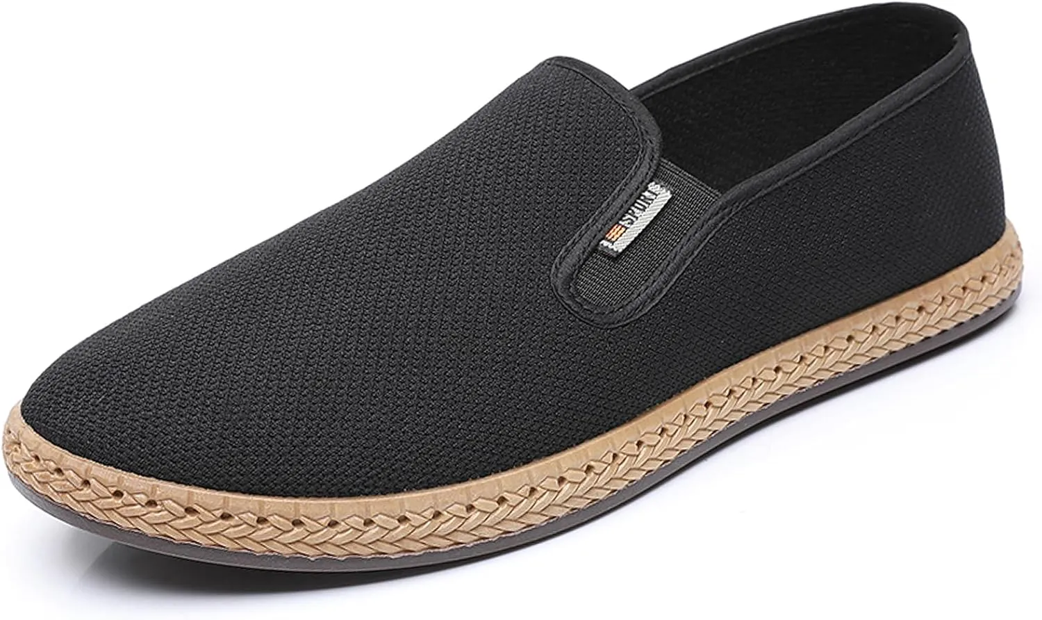 Mens Slip on Canvas Loafers Casual Shoes Sneakers Comfy Walking Slipers Shoes Pain Relief for Men Black Fashion Breathable Loafers