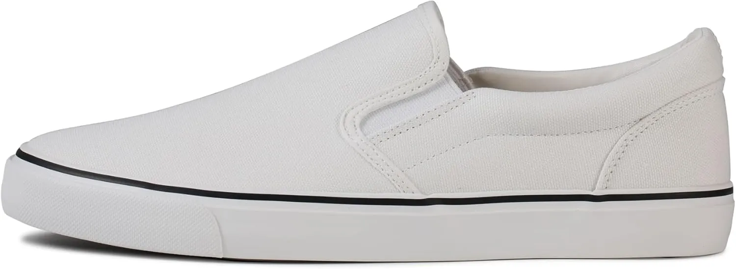 Men's Sneakers Classic Low Top Slip On Shoes Wide Canvas Skate Loafers Sneakers with Soft Insole Causal Dress Shoes for Men Comfortable Walking Shoes Slip on Sneakers for Men