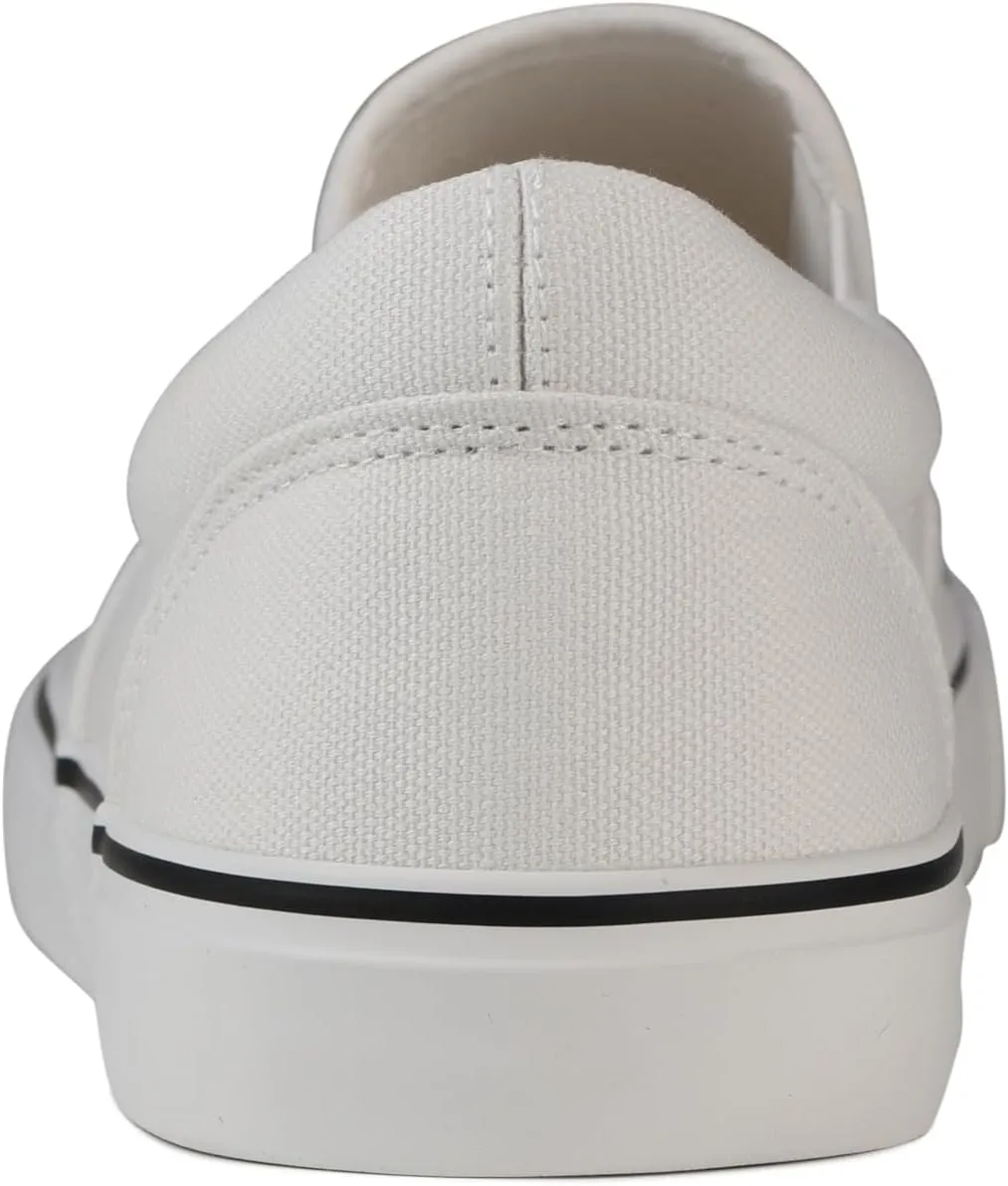 Men's Sneakers Classic Low Top Slip On Shoes Wide Canvas Skate Loafers Sneakers with Soft Insole Causal Dress Shoes for Men Comfortable Walking Shoes Slip on Sneakers for Men