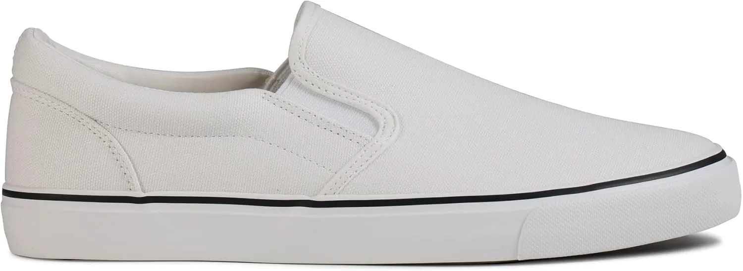 Men's Sneakers Classic Low Top Slip On Shoes Wide Canvas Skate Loafers Sneakers with Soft Insole Causal Dress Shoes for Men Comfortable Walking Shoes Slip on Sneakers for Men
