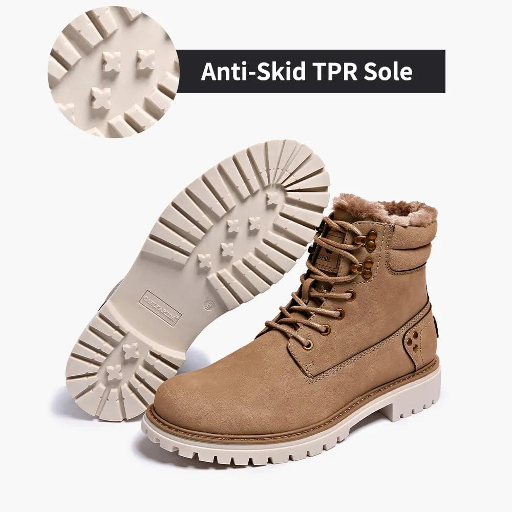 Mens Snow Boots Fur Lined Hiking Boots Waterproof Anti-Slip Outdoor Climbing Shoes