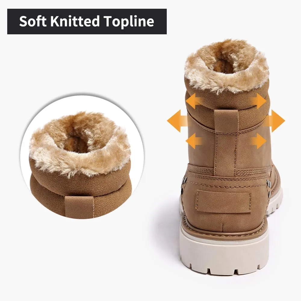 Mens Snow Boots Fur Lined Hiking Boots Waterproof Anti-Slip Outdoor Climbing Shoes