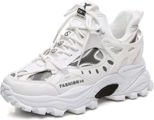 Men's Thick Bottom Sneakers Fashion Lace Up High Top Casual Shoes Comfortable Walking Jogging Tennis Shoes Outdoor Non-Slip Training Running Shoes