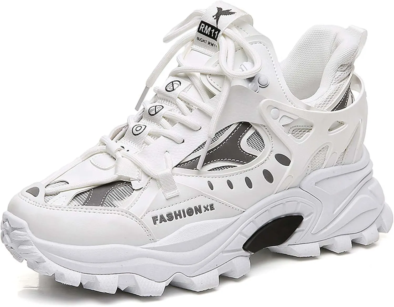 Men's Thick Bottom Sneakers Fashion Lace Up High Top Casual Shoes Comfortable Walking Jogging Tennis Shoes Outdoor Non-Slip Training Running Shoes