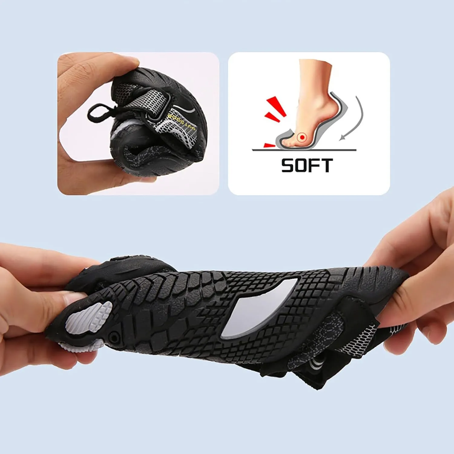 Mens Water Shoes Wide Width Non Slip Athletic Footwear Wide Toe Water Shoes Barefoot