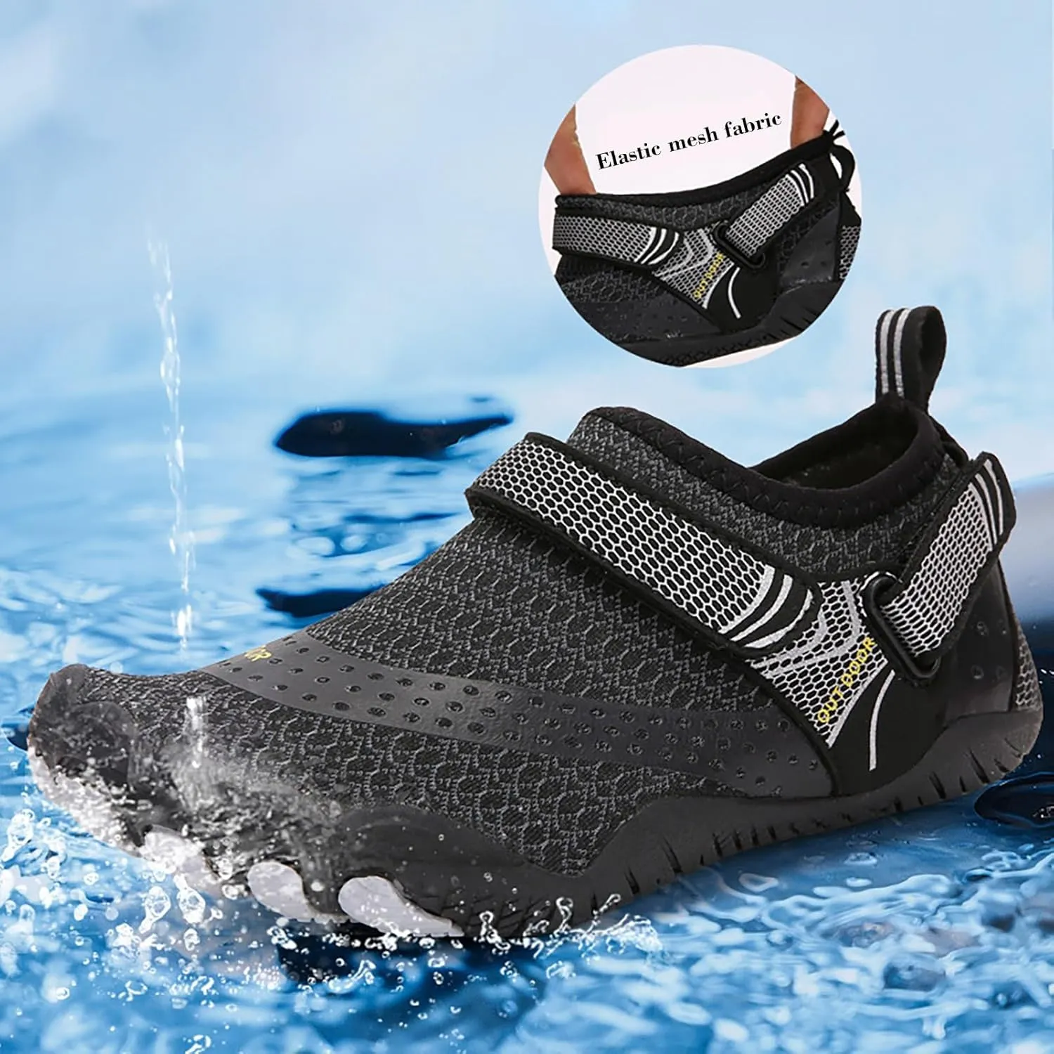 Mens Water Shoes Wide Width Non Slip Athletic Footwear Wide Toe Water Shoes Barefoot
