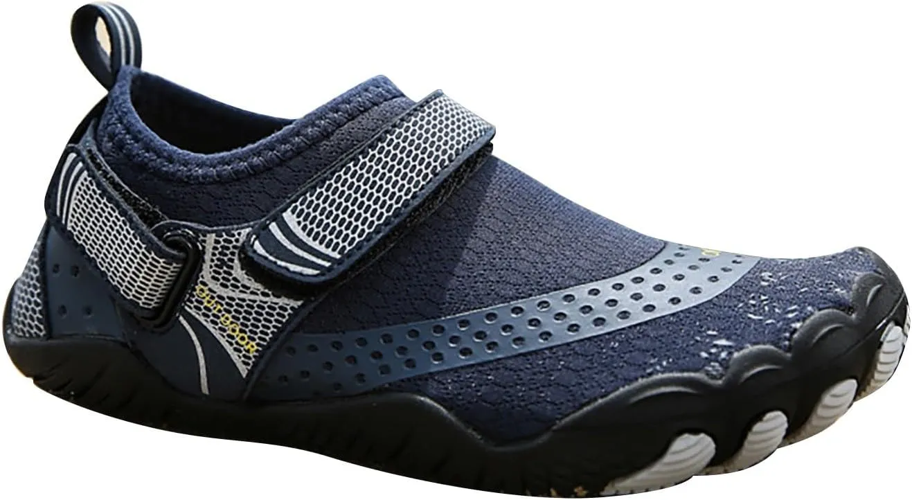 Mens Water Shoes Wide Width Non Slip Athletic Footwear Wide Toe Water Shoes Barefoot