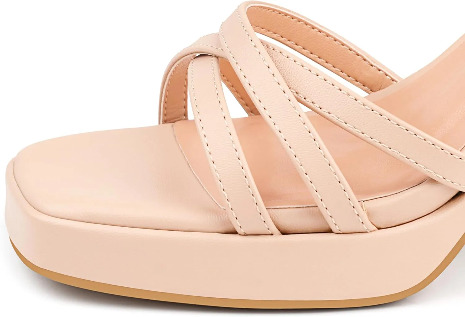 MERUMOTE Women's Summer Block Chunky Heels Classic Square Open Toe Sandals Ankle Strap Shoes For Wedding Party