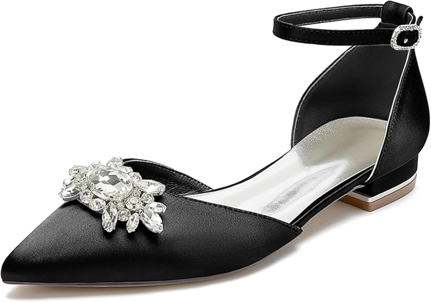Minishion Wedding Shoes for Women Flats Almond Toe Formal Party Evening Pumps with Bows MS323