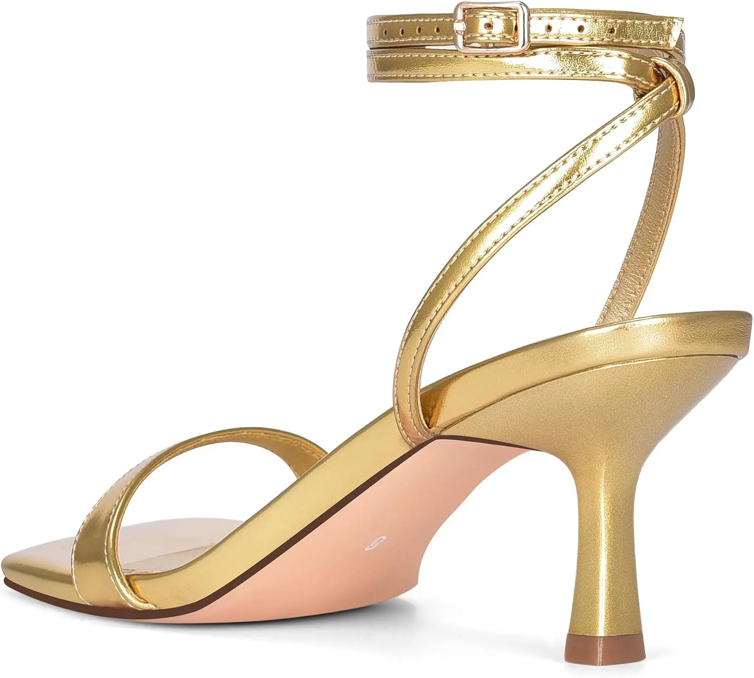 MIRAAZZURRA Heeled Sandals Square Open Toe Kitten Heels Strappy Ankle Strap Low Heel Sandals for Women Party Wedding Shoes