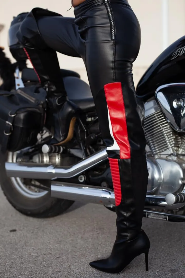 MissHeel Over-the-Knee Biker Boots High Heel Thigh High Boots