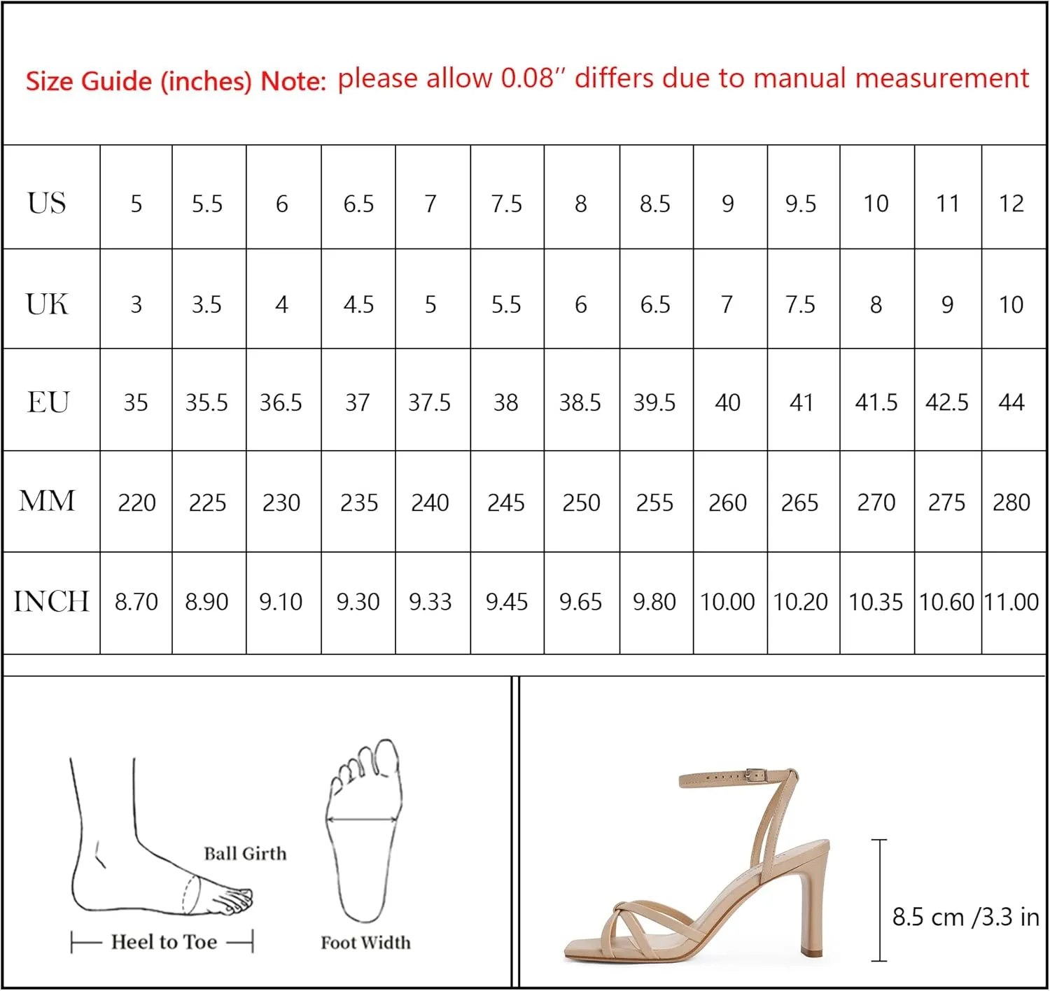 Modatope Womens Sandals Square Open Toe Chunky High Heels Strappy Ankle Strap Sandals Comfort Dress Party Shoes