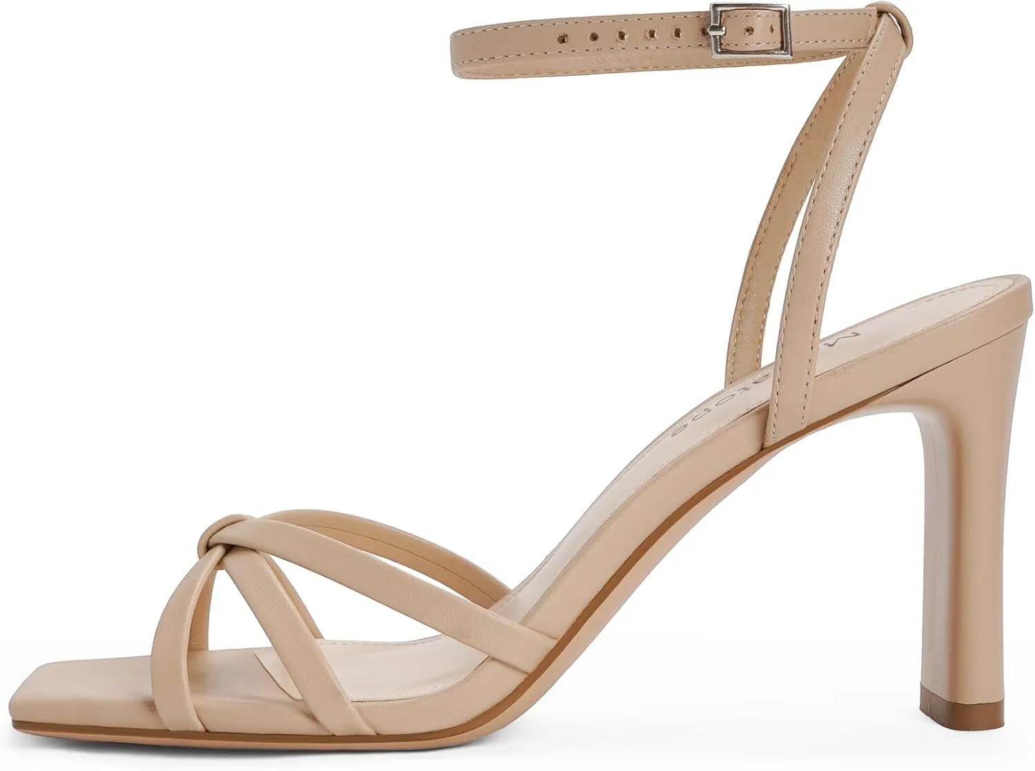 Modatope Womens Sandals Square Open Toe Chunky High Heels Strappy Ankle Strap Sandals Comfort Dress Party Shoes