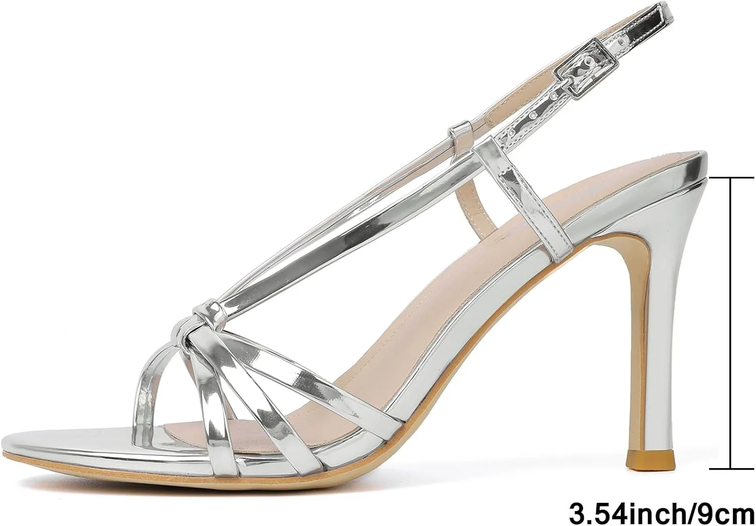 Mostrin Heels For Women Sexy Strappy Heels Comfortable Ankle Strap Heel Open Toe Stiletto High Heeled Sandals For Party,Night Out,Daily