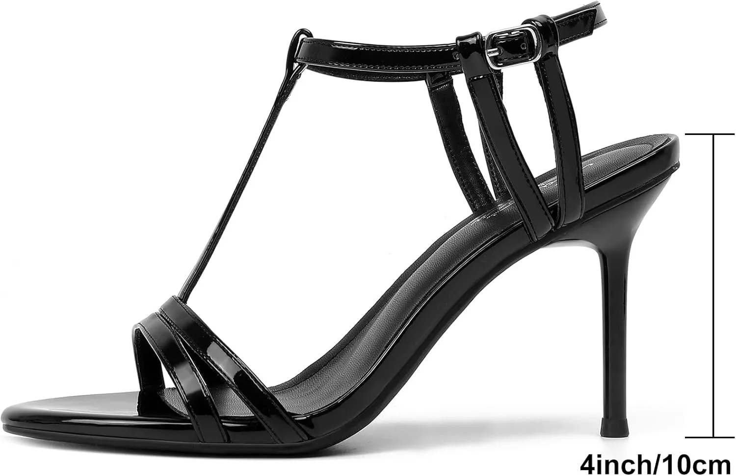 Mostrin Strappy Heels for Women Round Open Toe Lace Up Heeled Sandals Ankle T Strap Stiletto High Heels Dress Shoes