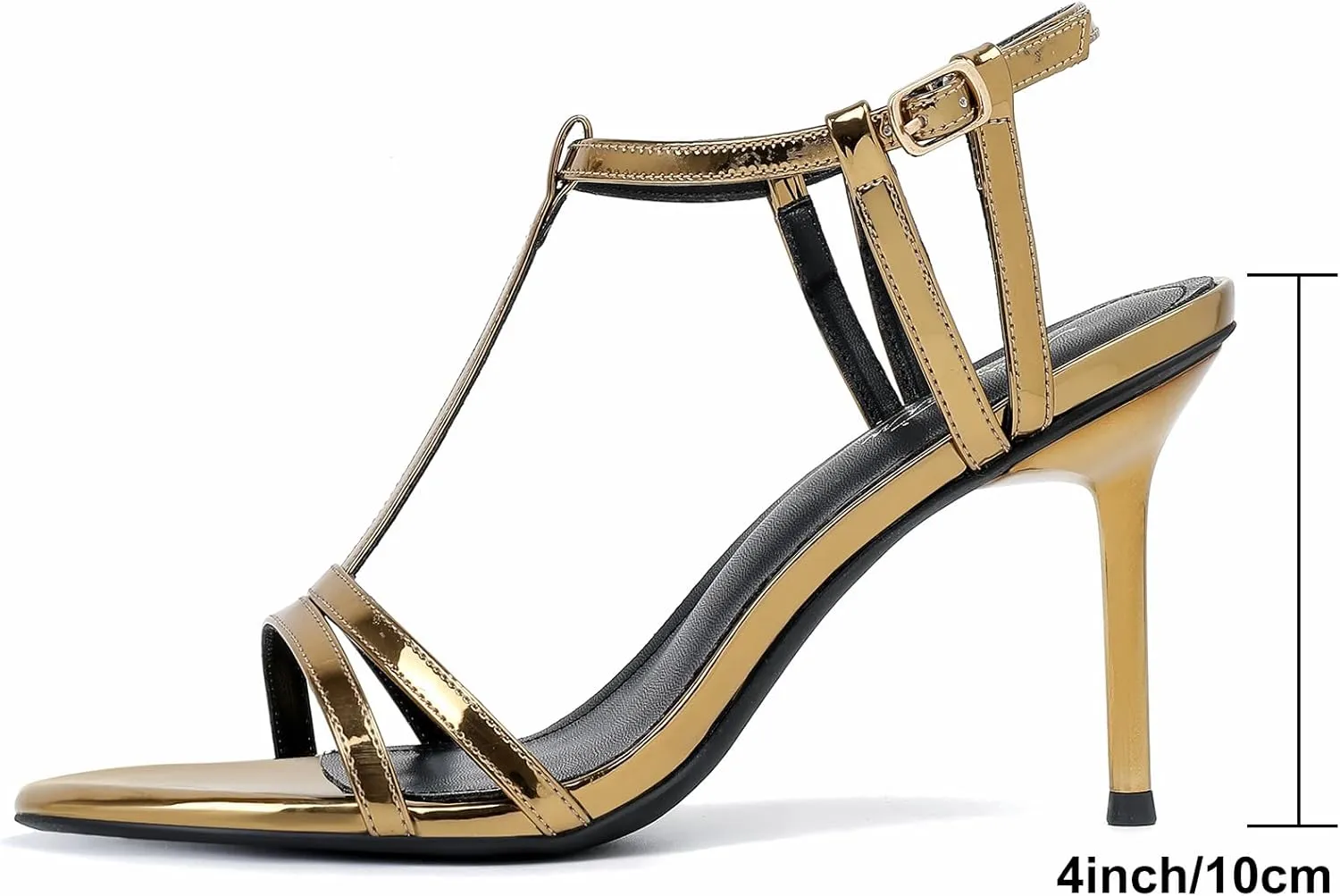 Mostrin Strappy Heels for Women Round Open Toe Lace Up Heeled Sandals Ankle T Strap Stiletto High Heels Dress Shoes