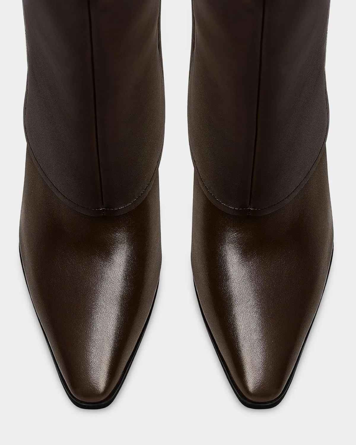 MUCCCUTE Fold Over Boots for Women - Knee High Pointed Toe Wedge Tall Boots with Full Side Zipper PU Long Boot