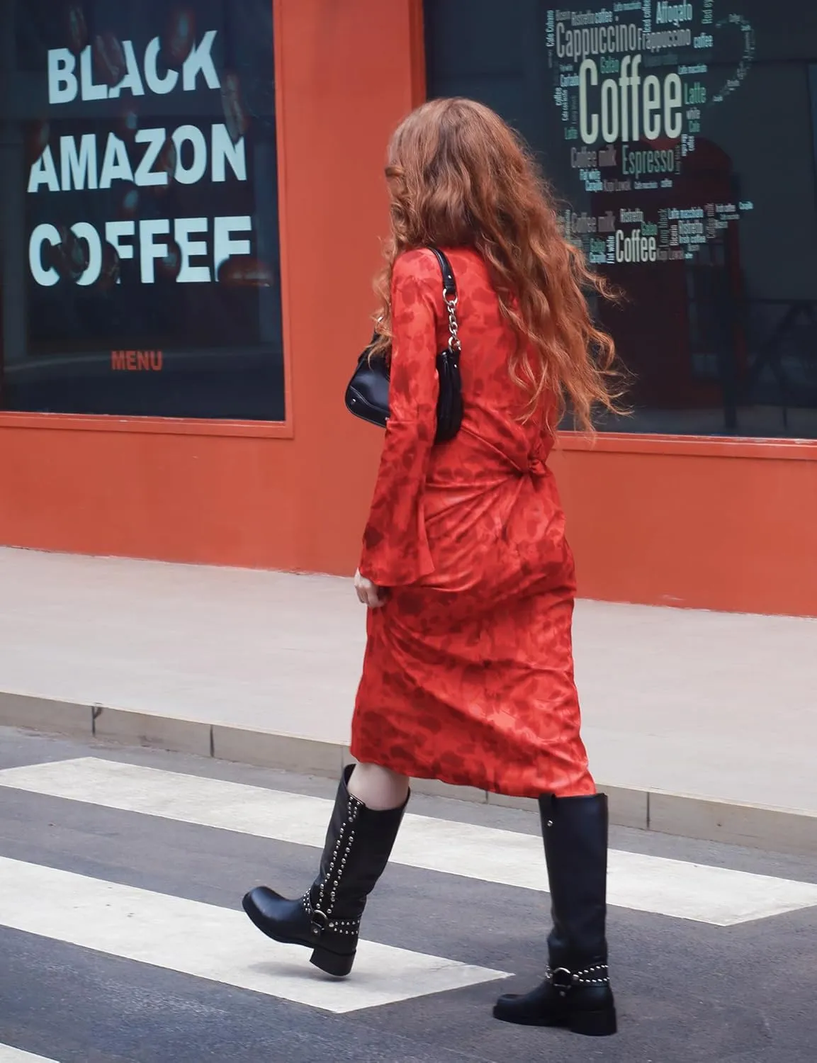 MUCCCUTE Knee High Boots Women Square Toe Riding Boots Low Chunky Heel Tall Moto Boots Trendy Pull On Buckle Motorcycle Boots