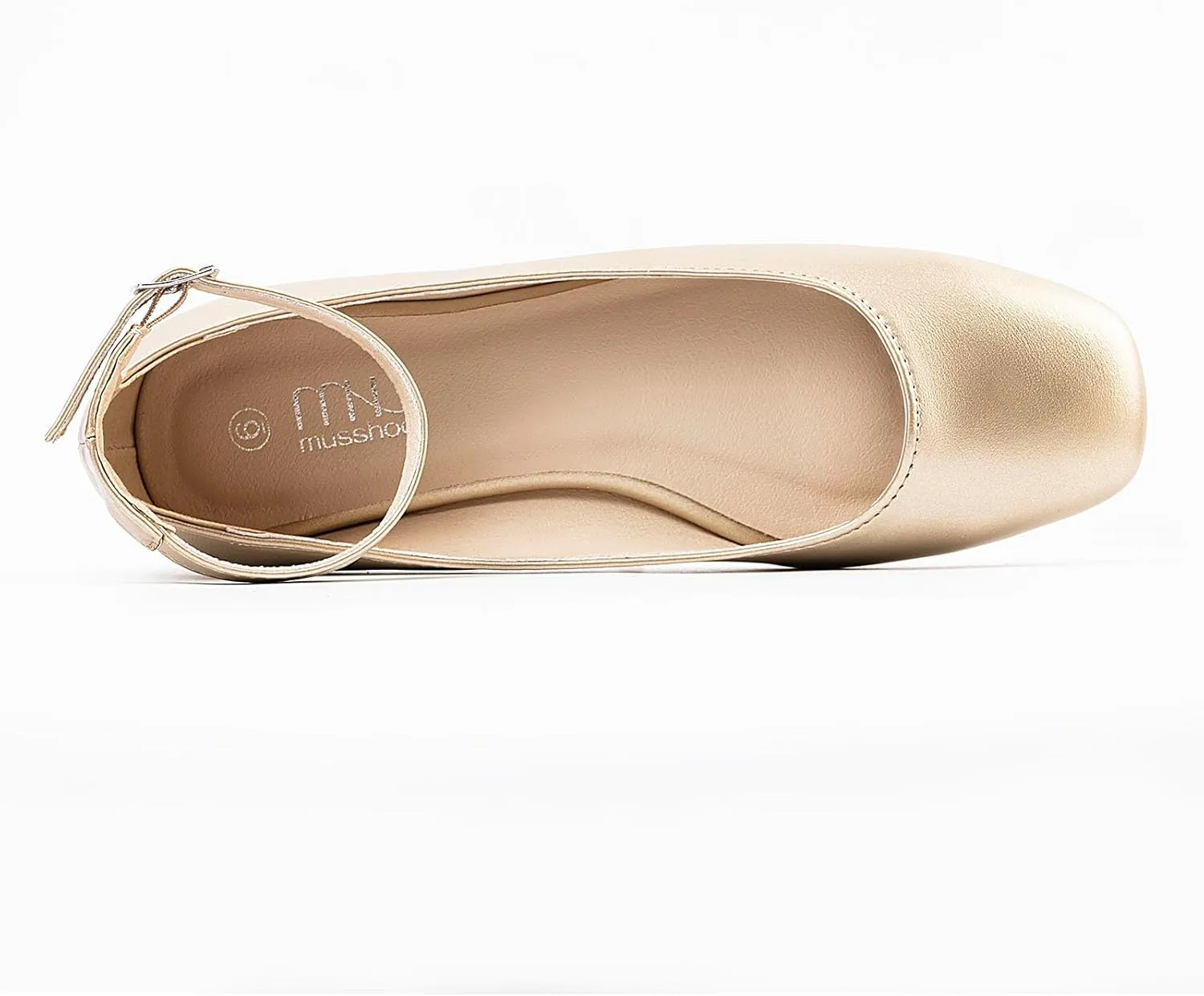MUSSHOE Women's Ballet Flats Mary Jane Shoes, Square Toe Ballet Flats Shoes, Women's Ankle Strap Flats Shoes, Flats for Women Dressy with Adjustable Buckle