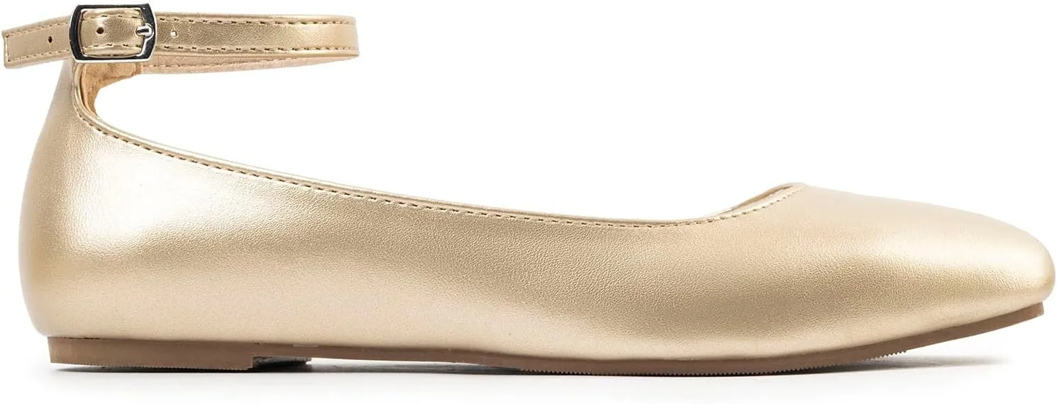 MUSSHOE Women's Ballet Flats Mary Jane Shoes, Square Toe Ballet Flats Shoes, Women's Ankle Strap Flats Shoes, Flats for Women Dressy with Adjustable Buckle