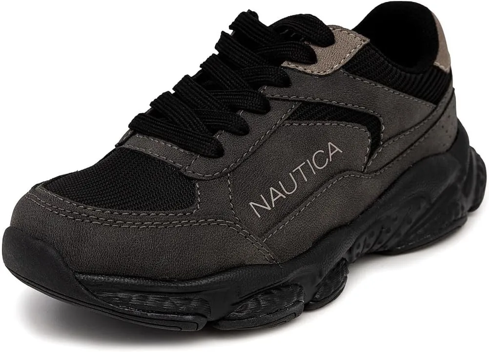 Nautica Kids Boys & Girls Athletic Sneakers - Chunky Cushion Heel Running & Hiking Shoes (Lace-Up/Bungee Slip-On) (Big Kid/Little Kid/Toddler)