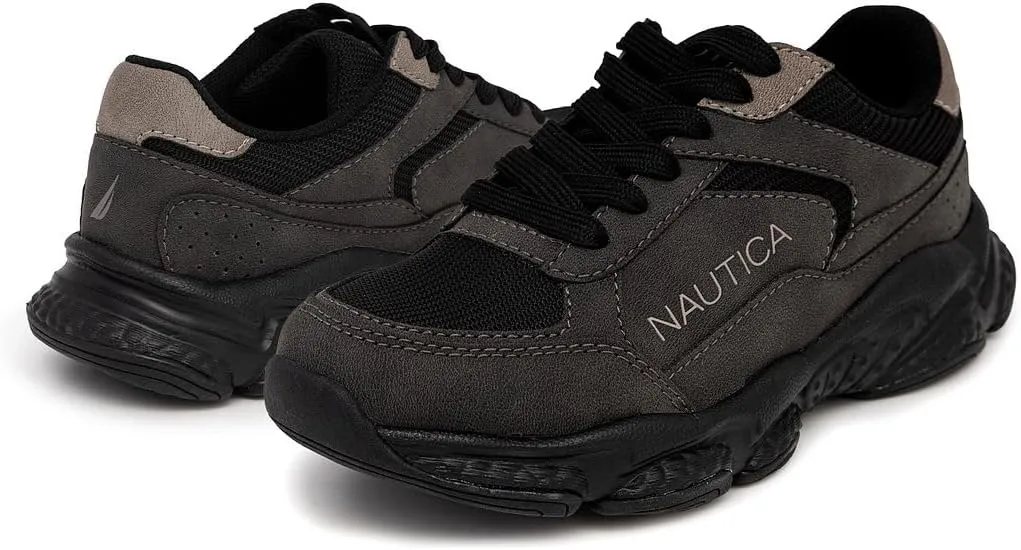 Nautica Kids Boys & Girls Athletic Sneakers - Chunky Cushion Heel Running & Hiking Shoes (Lace-Up/Bungee Slip-On) (Big Kid/Little Kid/Toddler)