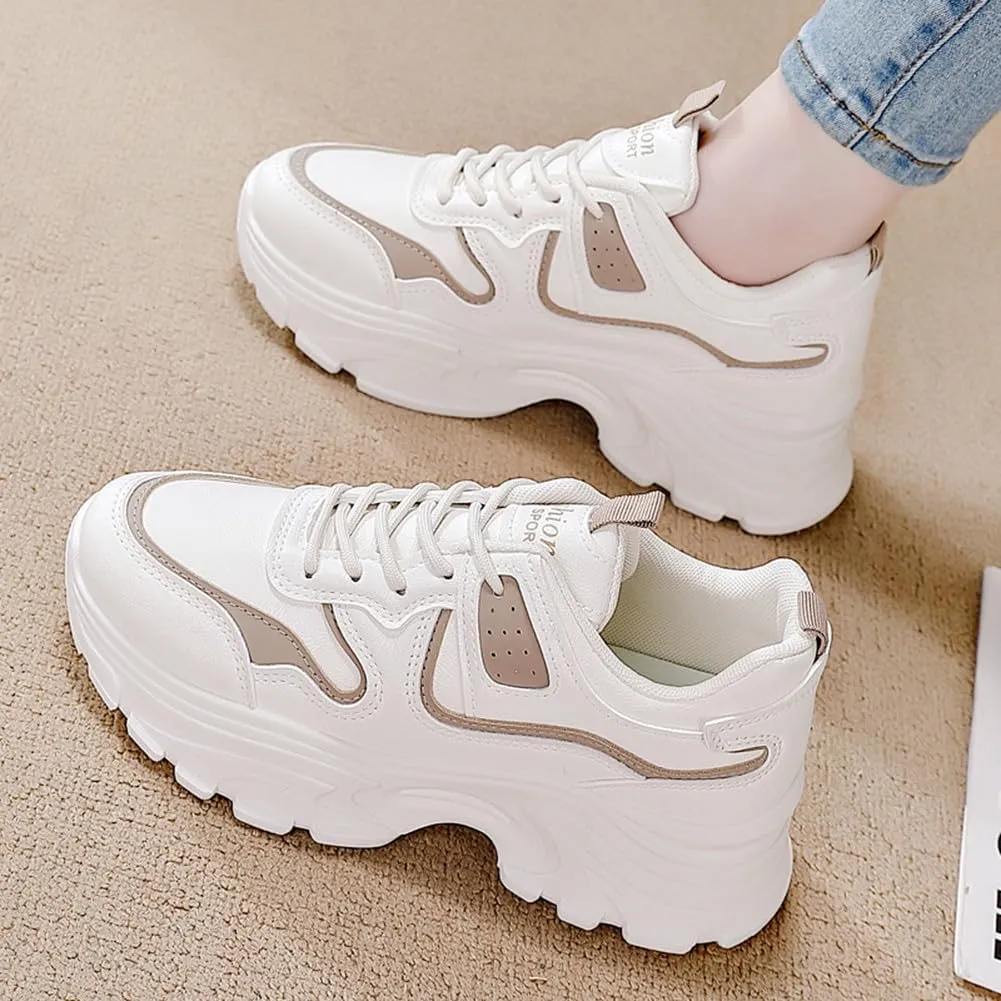NCNDB Women's Fashion Super Chunky Sport Sneakers Lace Ups Trainers Running Shoes for Girls
