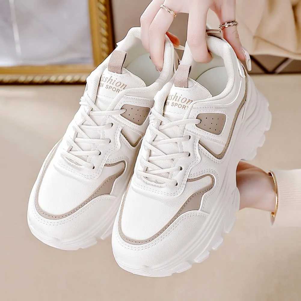 NCNDB Women's Fashion Super Chunky Sport Sneakers Lace Ups Trainers Running Shoes for Girls