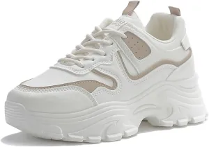 NCNDB Women's Fashion Super Chunky Sport Sneakers Lace Ups Trainers Running Shoes for Girls