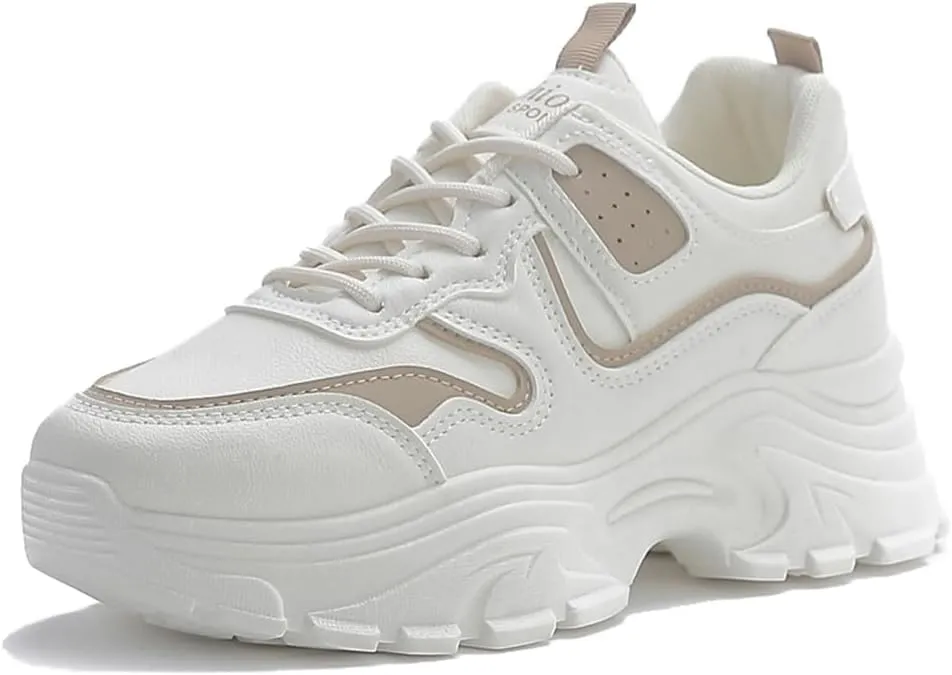 NCNDB Women's Fashion Super Chunky Sport Sneakers Lace Ups Trainers Running Shoes for Girls