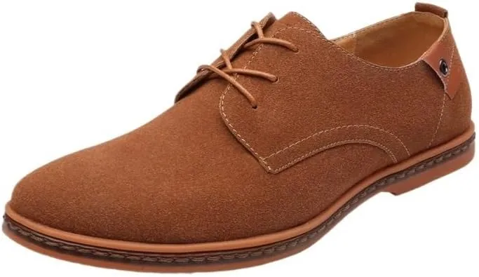New Men's Brogues Shoes, Suede Slip-On Dress Shoes, Classic Business Oxford Shoes, Male Driving Flats, Lace-up Formal Loafers