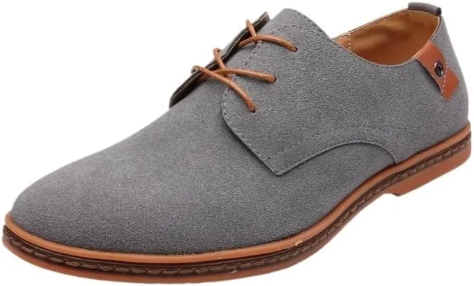 New Men's Brogues Shoes, Suede Slip-On Dress Shoes, Classic Business Oxford Shoes, Male Driving Flats, Lace-up Formal Loafers