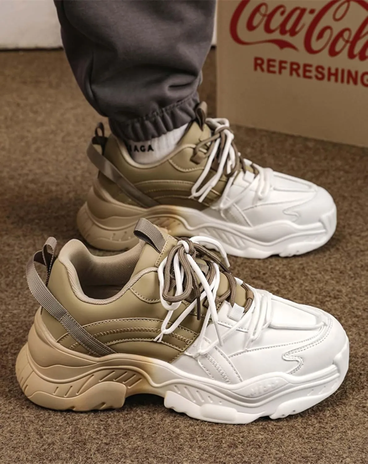 Niepce Inc Streetwear Fashion Platform Chunky Sneakers for Men