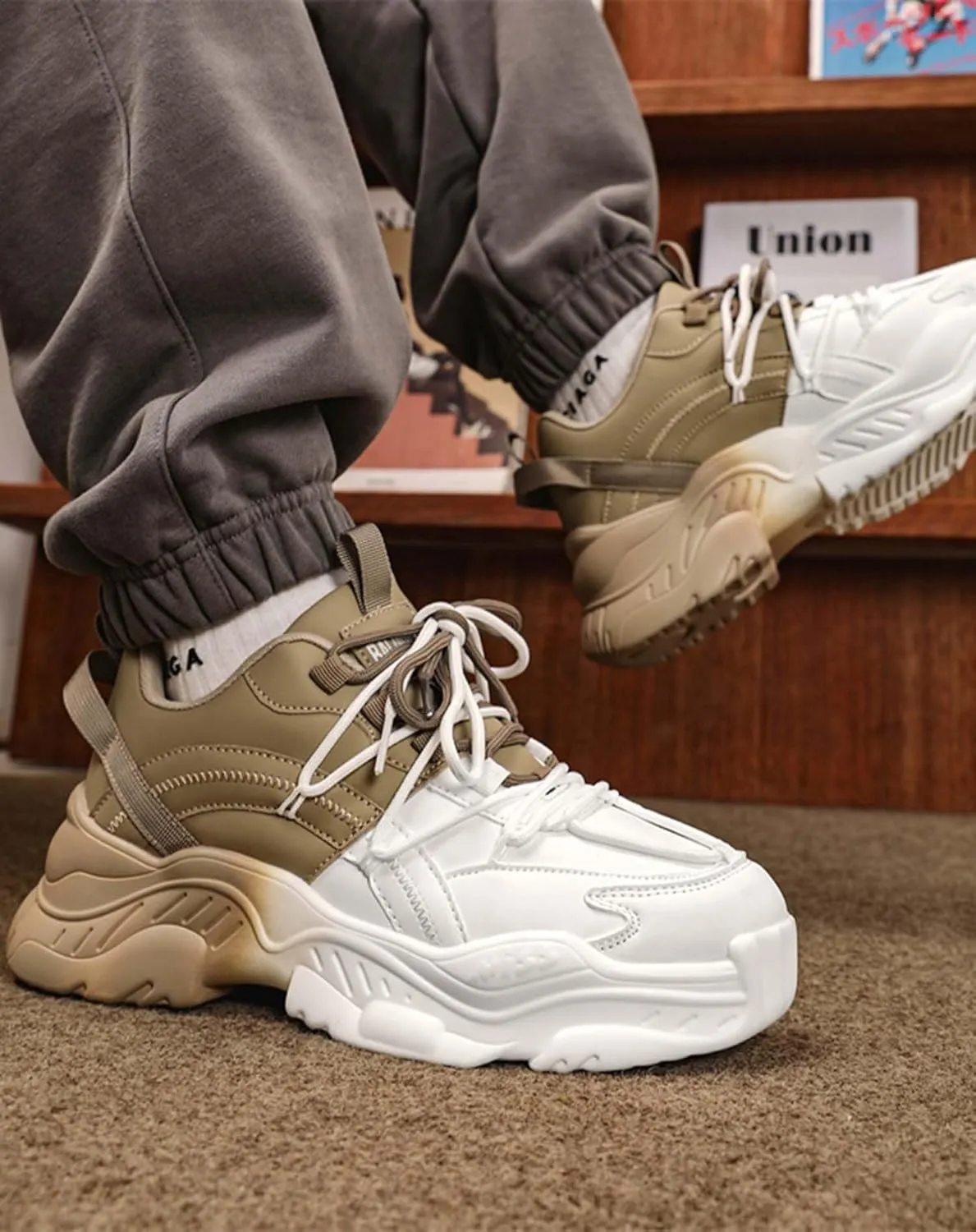 Niepce Inc Streetwear Fashion Platform Chunky Sneakers for Men