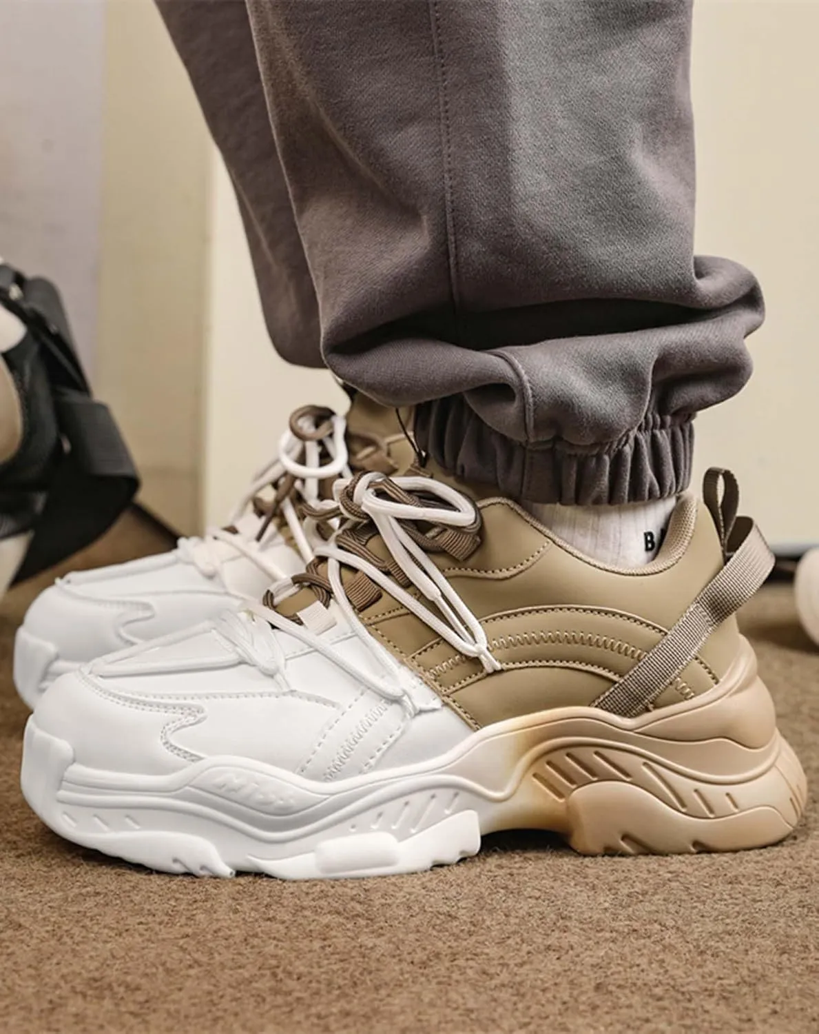 Niepce Inc Streetwear Fashion Platform Chunky Sneakers for Men