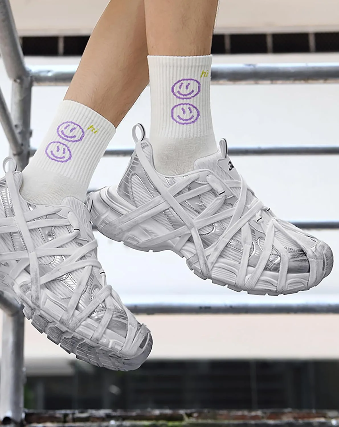 Niepce Inc Streetwear Men's Fashion Chunky Sneakers with Design