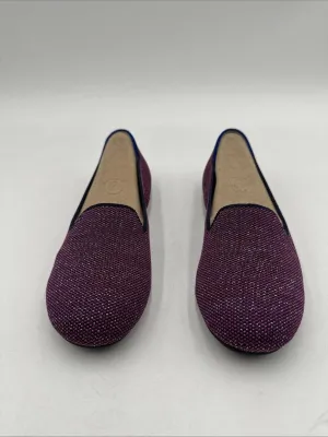NWOB ROTHY’S Loafer Purple Sparkle Knit Round Toe Slip On Flats Kids Size 2 - Very Good