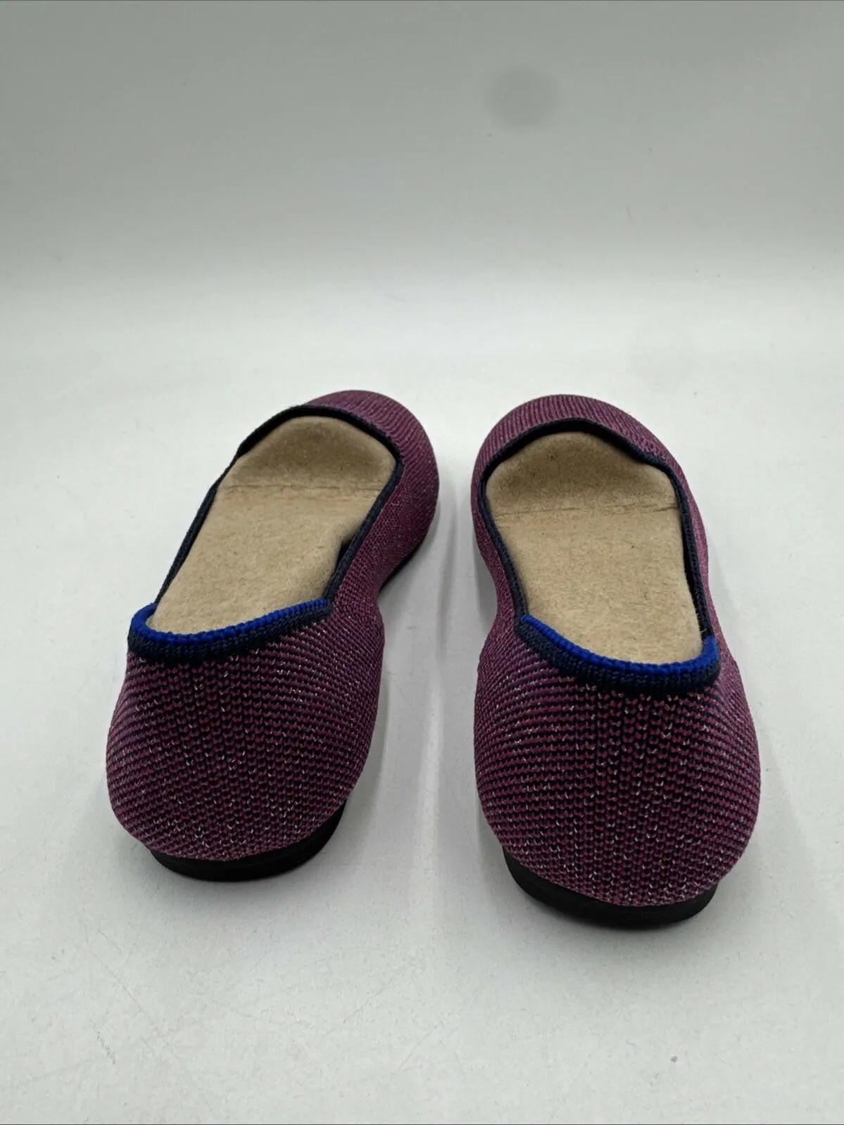 NWOB ROTHY’S Loafer Purple Sparkle Knit Round Toe Slip On Flats Kids Size 2 - Very Good