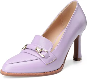 Oh Mispares Women’s Stiletto High Heel Pumps Pointed Toe Slip-on Loafers Shoes for Office Work Casual Daily Life Party 3.5 Inches Heels